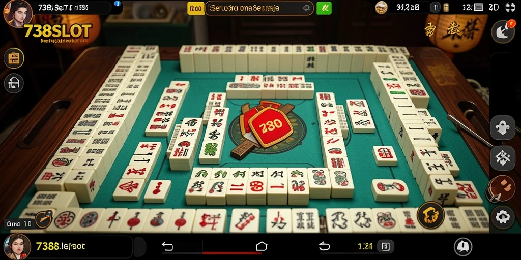 Screenshot gameplay <strong>738SLOT</strong> yang menampilkan suasana permainan Mahjong.