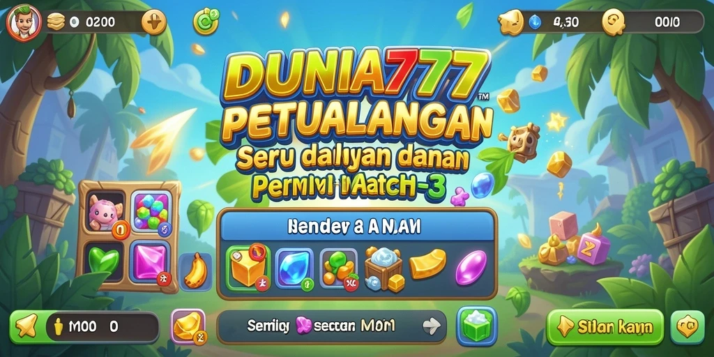 Gameplay seru DUNIA777 dengan kombinasi objek warna-warni.