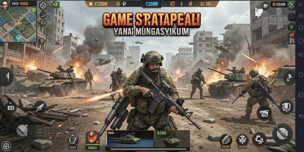 Gameplay F200M yang mendebarkan dan strategis.