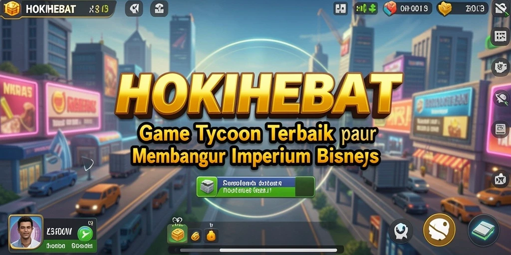 Tampilan grafis HOKIHEBAT yang menarik dengan gameplay Tycoon.