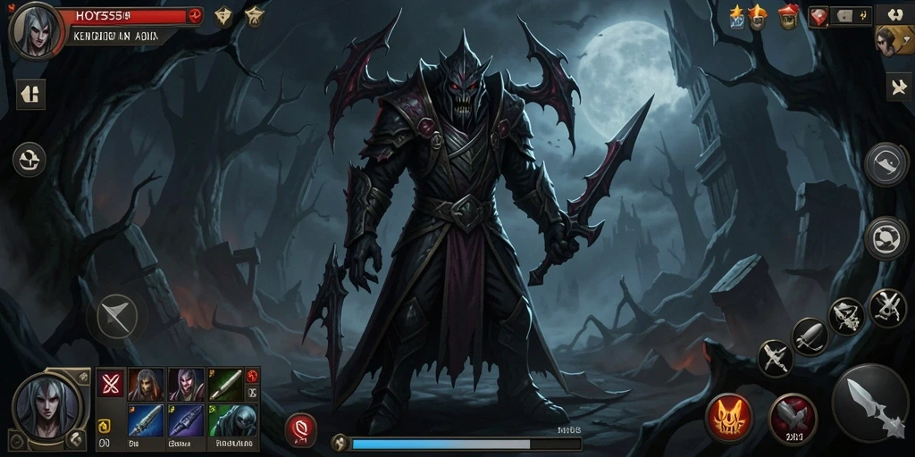 Screenshot gameplay HOYE55 yang menampilkan suasana horor yang kental.