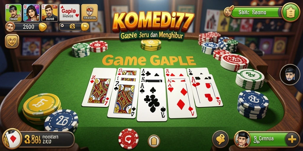 Gambaran seru gameplay Gaple di KOMEDI77 menunjukkan keseruan bermain bersama teman.