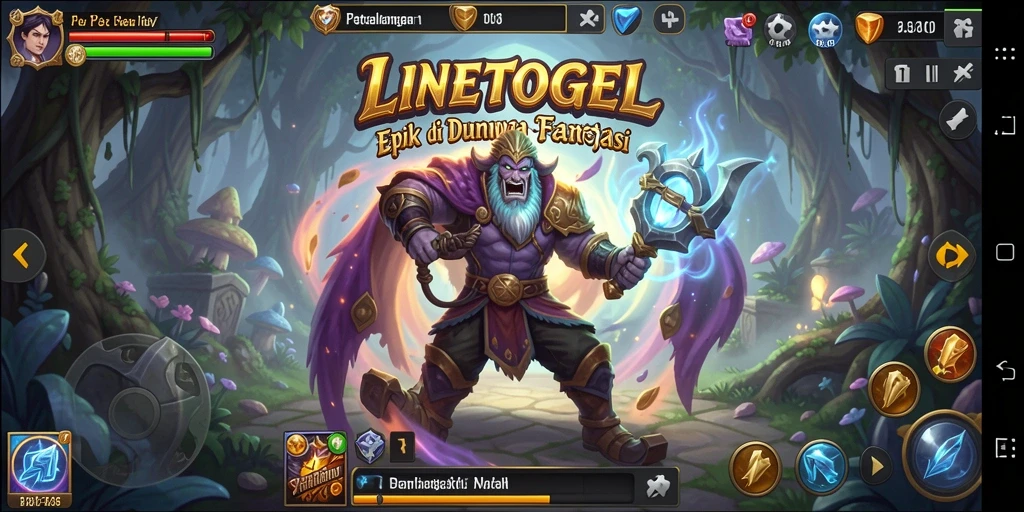 Tampilan gameplay LINETOGEL dengan aksi RPG seru.