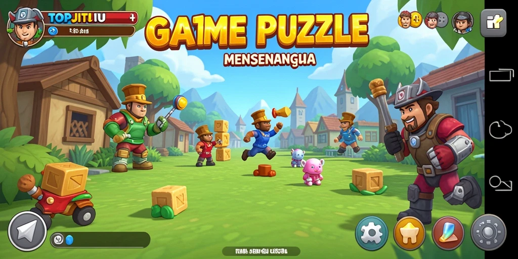 Screenshot gameplay TOPJITU menampilkan berbagai teka-teki menarik.